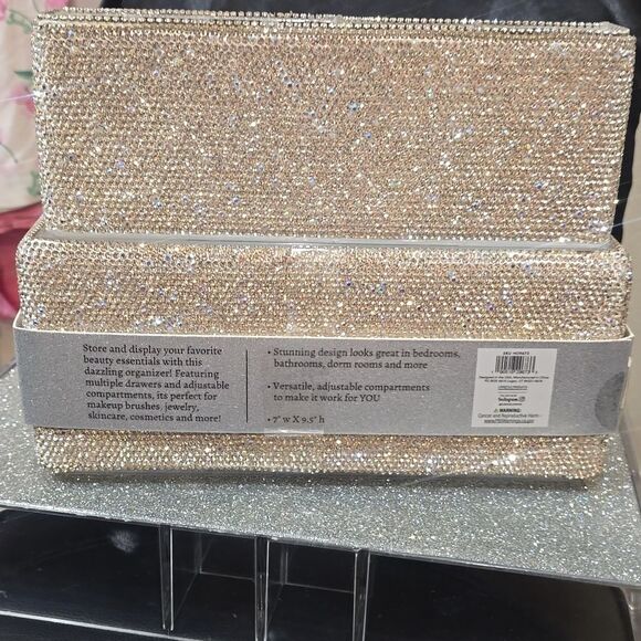 Glitz & Glam Wake Up Rhinestone Makeup Organizer - Picture 11 of 13